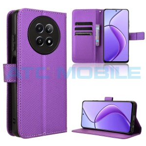 Pouzdro Shield4U Realme 12 5G (RMX3999), Realme 12X 5G (RMX3997) Diamond Texture otev&iacute;rac&iacute;, fialov&eacute;