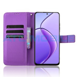 Pouzdro Shield4U Realme 12 5G (RMX3999), Realme 12X 5G (RMX3997) Diamond Texture otev&iacute;rac&iacute;, fialov&eacute;