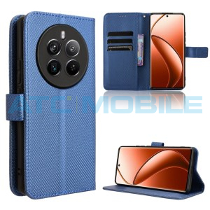 Pouzdro Shield4U Realme 12+ 5G (RMX3867) Diamond Texture otev&iacute;rac&iacute;, modr&eacute;