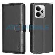 Pouzdro Shield4U Realme 14 5G Litchi RFID blokace, otev&iacute;rac&iacute; čern&eacute;