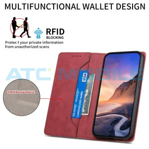 Pouzdro Shield4U Realme 14 Pro+ 5G (RMX5051) Business Magnetic, RFID blokace, otev&iacute;rac&iacute; červen&eacute;