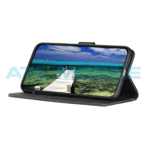Pouzdro Shield4U Realme 8, 8 Pro Retro Texture otev&iacute;rac&iacute; čern&eacute;