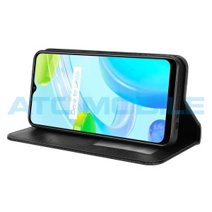 Pouzdro Shield4U Realme C30 Magnetic Buckle Texture otev&iacute;rac&iacute; čern&eacute;