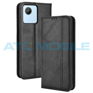 Pouzdro Shield4U Realme C30 Magnetic Buckle Texture otev&iacute;rac&iacute; čern&eacute;