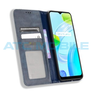 Pouzdro Shield4U Realme C30 Magnetic Buckle Texture otev&iacute;rac&iacute; modr&eacute;