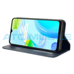 Pouzdro Shield4U Realme C30 Magnetic Buckle Texture otev&iacute;rac&iacute; modr&eacute;