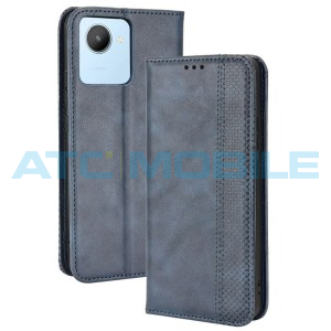 Pouzdro Shield4U Realme C30 Magnetic Buckle Texture otev&iacute;rac&iacute; modr&eacute;