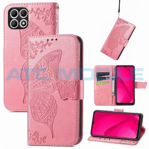 Pouzdro Shield4U T Phone 2 Pro 5G (2024) Butterfly Flower Texture otev&iacute;rac&iacute; čern&eacute;