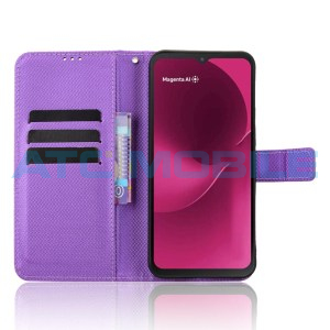 Pouzdro Shield4U T Phone 3 5G (2025) Diamond Texture otev&iacute;rac&iacute; fialov&eacute;