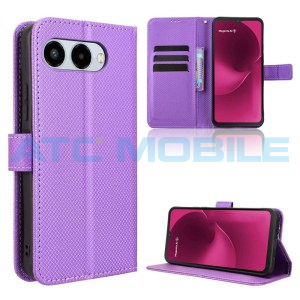 Pouzdro Shield4U T Phone 3 5G (2025) Diamond Texture otev&iacute;rac&iacute; fialov&eacute;