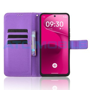 Pouzdro Shield4U T Phone 3 Pro 5G (2025) Diamond Texture otev&iacute;rac&iacute; fialov&eacute;