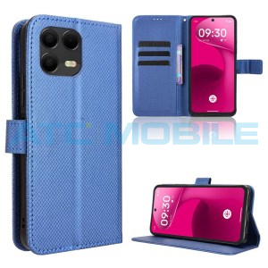 Pouzdro Shield4U T Phone 3 Pro 5G (2025) Diamond Texture otev&iacute;rac&iacute; modr&eacute;