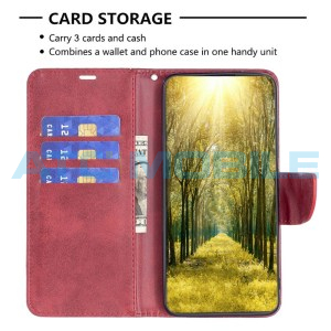 Pouzdro Shield4U Xiaomi Redmi 13C 4G, 5G Lambskin Texture otev&iacute;rac&iacute; červen&eacute;