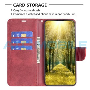 Pouzdro Shield4U Xiaomi Redmi 15 5G Lambskin Texture otev&iacute;rac&iacute; červen&eacute;