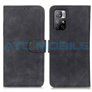 Pouzdro Shield4U Xiaomi Redmi Note 11 5G Retro Texture otev&iacute;rac&iacute; čern&eacute;