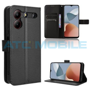 Pouzdro Shield4U ZTE Blade A54 Diamond Texture otev&iacute;rac&iacute; čern&eacute;