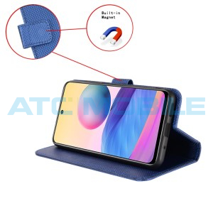 Pouzdro Shield4U ZTE Blade A54 Diamond Texture otev&iacute;rac&iacute; modr&eacute;