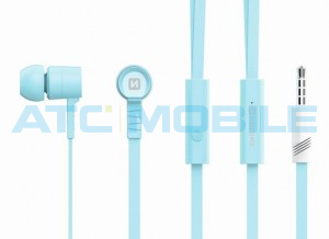 Stereo sluch&aacute;tka SWISSTEN EARBUDS RAINBOW s mikrofonem, 3,5mm jack, azurov&aacute;