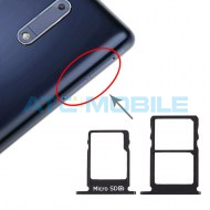 Drž&aacute;k SIM a microSD Nokia 5 (TA-1053, TA-1024, TA-1044, TA-1027) čern&yacute;