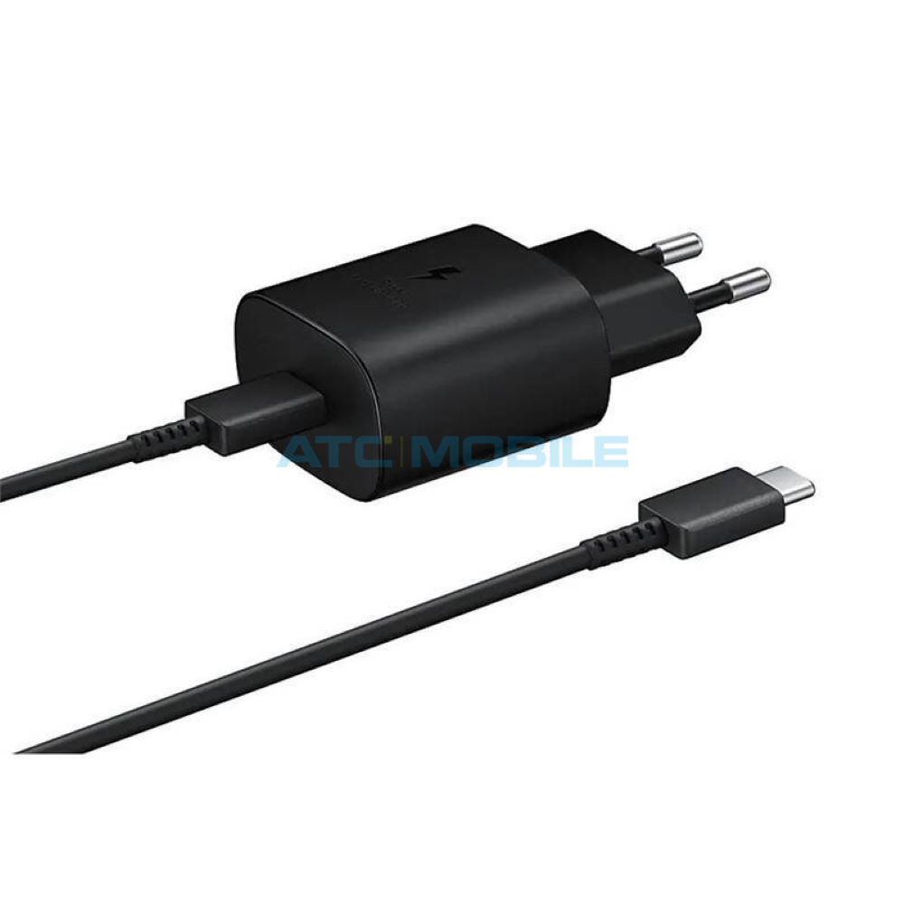 Samsung nabíječka EP-TA800EBE (25W) černá + kabel USB-C / USB-C (EP-DA705BBE) černý Samsung nabíječka EP-TA800EBE (25W) černá + kabel USB-C / USB-C (EP-DA705BBE) černý