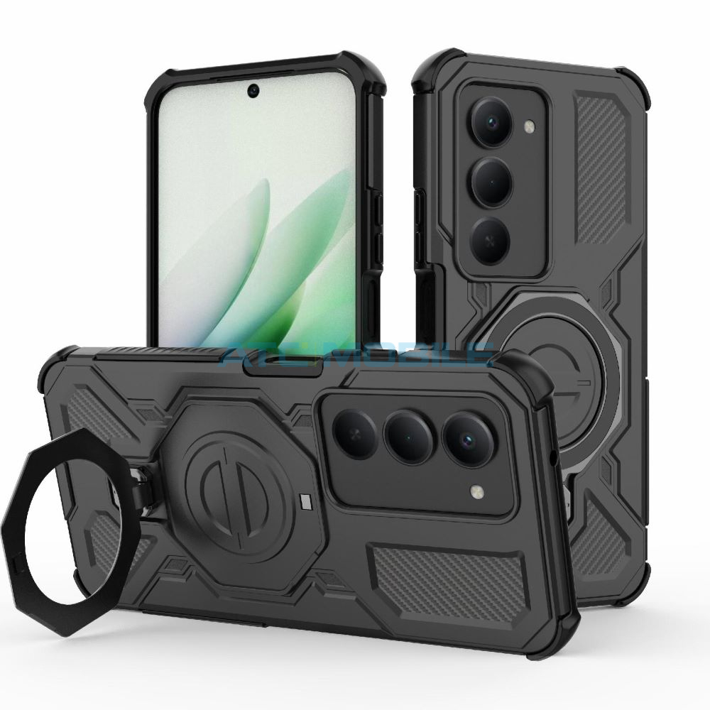 ATC-BCKSPSMS-XIAR15BK Shield4U Armor MagSafe kryt Xiaomi Redmi 15 5G modr&yacute; s v&yacute;klopn&yacute;m otočn&yacute;m kroužkem