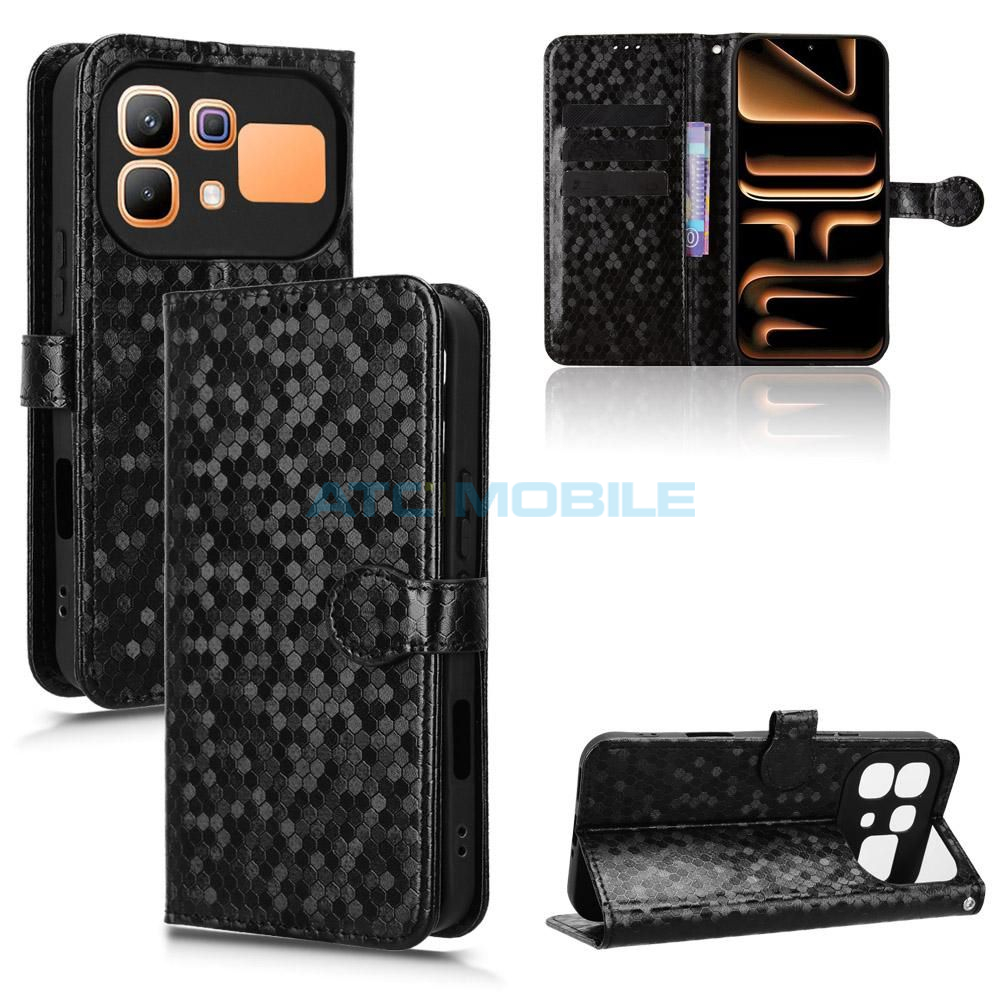 Pouzdro Shield4U Infinix Note 60 5G (X6879), Note 60 Pro 5G (X6878) Diamond Texture otevírací černé Pouzdro Shield4U Infinix Note 60 5G (X6879), Note 60 Pro 5G (X6878) Diamond Texture otevírací černé