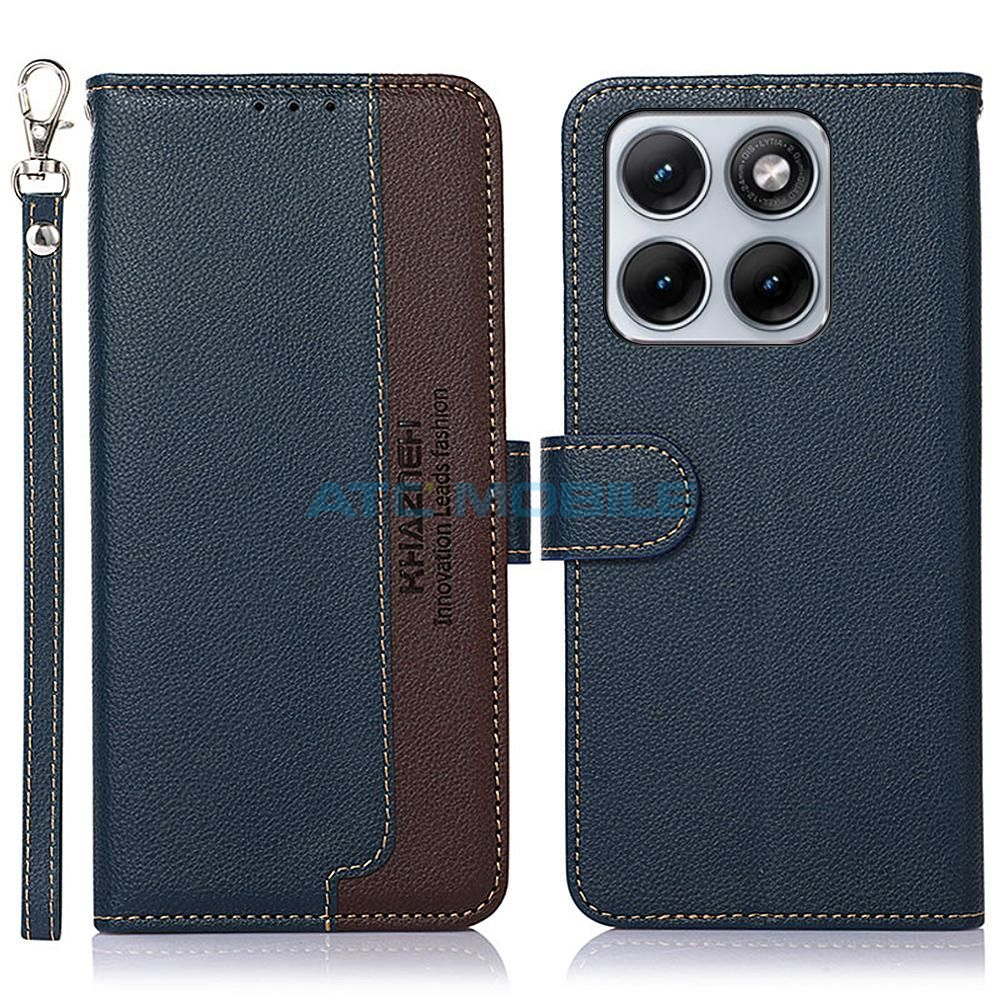 ATC-BOOK-ME70FLBL Shockproof Flannel Shield4U kryt Motorola Edge 70 Fusion (XT2605) tm. modrý