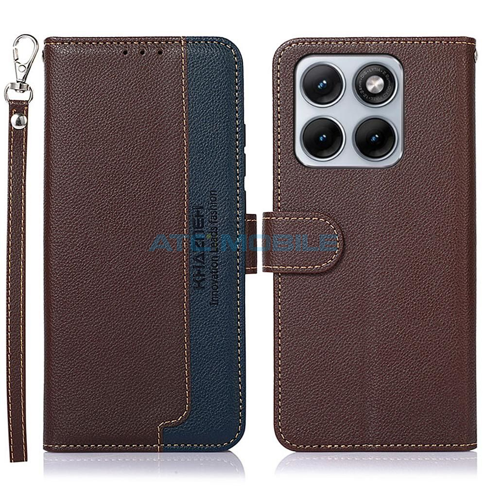 ATC-BOOK-ME70FLBR Shockproof Flannel Shield4U kryt Motorola Edge 70 Fusion (XT2605) tm. modrý