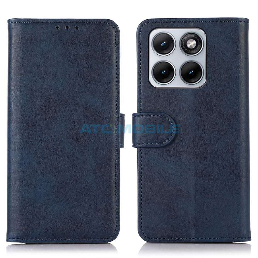 ATC-BOOK-MED70FCBL Shockproof Flannel Shield4U kryt Motorola Edge 70 Fusion (XT2605) tm. modrý