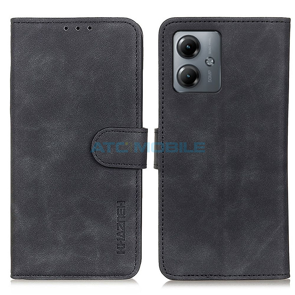 ATC-BOOK-MMG14BK Pouzdro Shield4U Motorola Moto G14 4G Retro Texture otevírací modrý