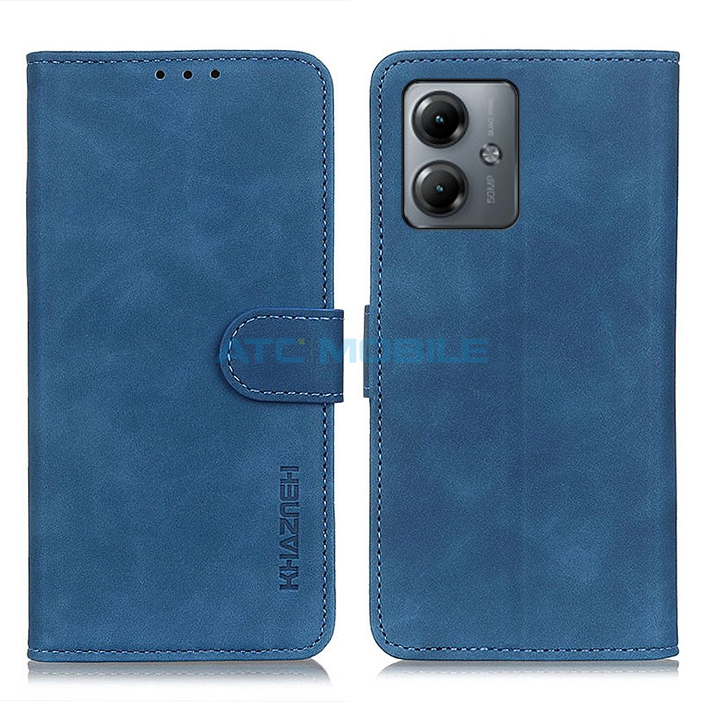 Pouzdro Shield4U Motorola Moto G14 4G Retro Texture otevírací modrý Pouzdro Shield4U Motorola Moto G14 4G Retro Texture otevírací modrý