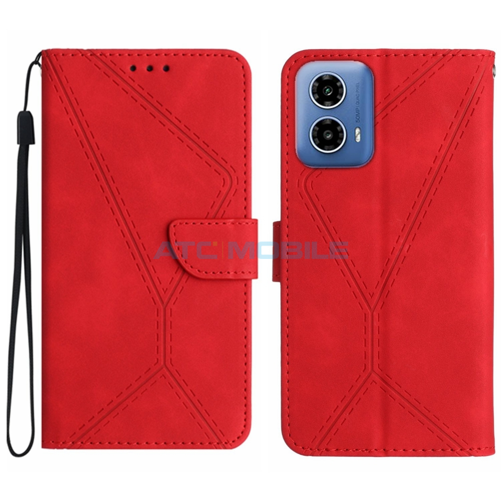 ATC-BOOK-MMG85RD Pouzdro Shield4U Motorola Moto G85 5G (XT2427-3) Stitching Embossed otevírací modré
