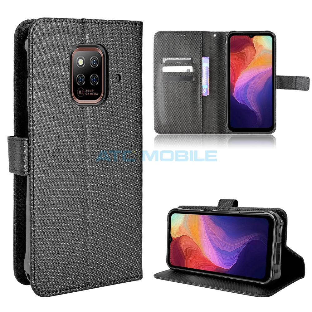 Pouzdro Shield4U Ulefone Armor 14 Diamond Texture otevírací černé Pouzdro Shield4U Ulefone Armor 14 Diamond Texture otevírací černé