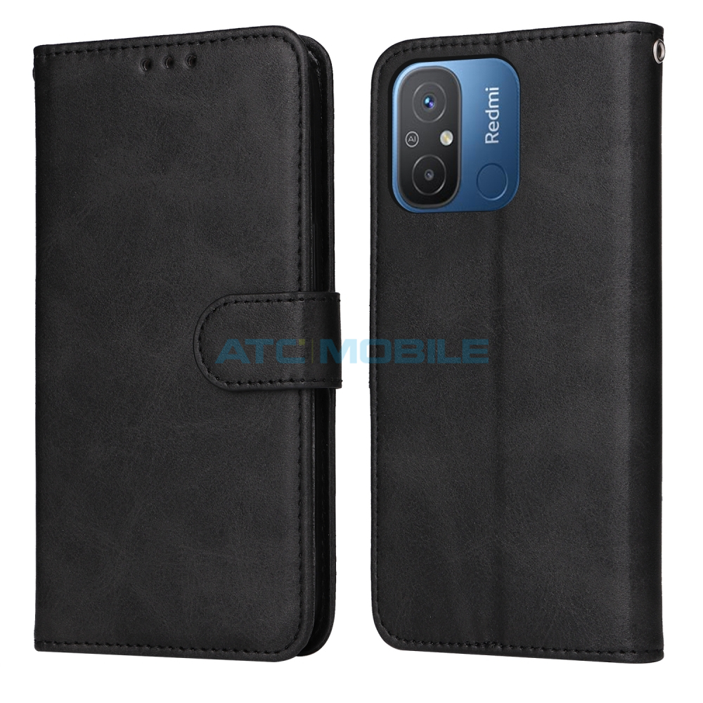 Pouzdro Shield4U Xiaomi Redmi 12C, 11A 4G Calf Texture černé Pouzdro Shield4U Xiaomi Redmi 12C, 11A 4G Calf Texture černé
