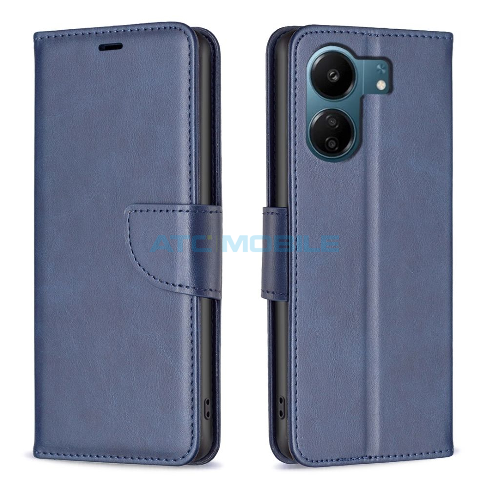 Pouzdro Shield4U Xiaomi Redmi 13C 4G, 5G Lambskin Texture otevírací modré Pouzdro Shield4U Xiaomi Redmi 13C 4G, 5G Lambskin Texture otevírací modré