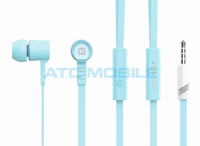 Stereo sluchátka SWISSTEN EARBUDS RAINBOW s mikrofonem, 3,5mm jack, azurová Stereo sluchátka SWISSTEN EARBUDS RAINBOW s mikrofonem, 3,5mm jack, azurová