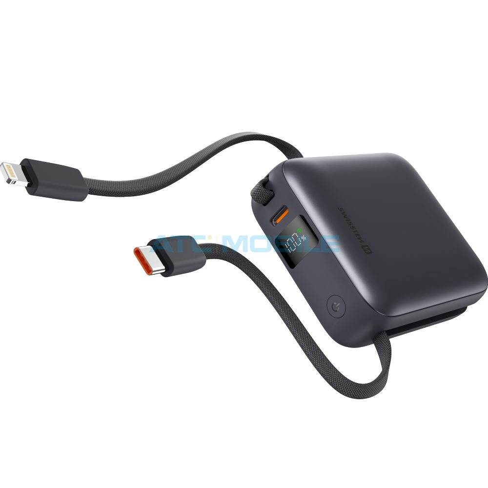 Powerbanka SWISSTEN SPACE 10000 mAh s integrovanými kabely (USB-C, Lightning) Powerbanka SWISSTEN SPACE 10000 mAh s integrovanými kabely (USB-C, Lightning)
