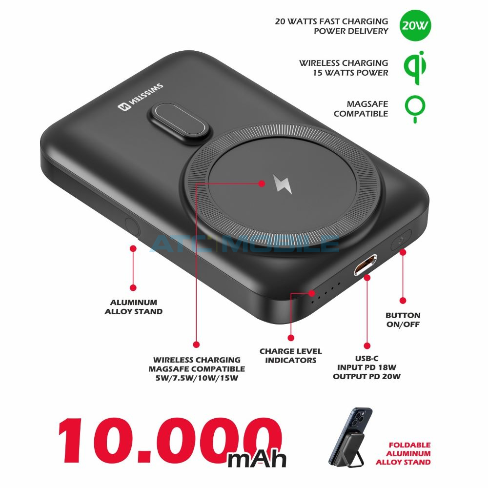 Powerbanka SWISSTEN PD 10000 mAh (kompatibilní s MagSafe) Powerbanka SWISSTEN PD 10000 mAh (kompatibilní s MagSafe)