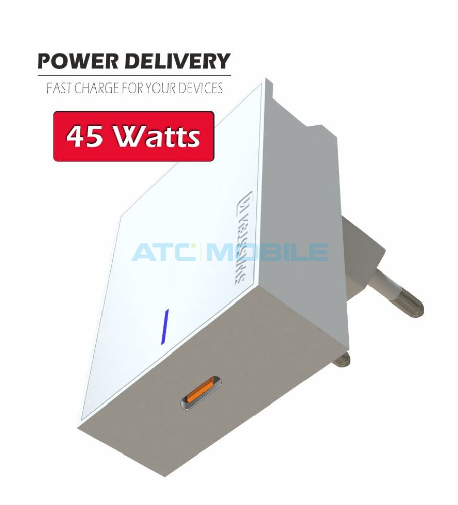 SWISSTEN cestovní adaptér PD 3.0 (USB-C) bílý 45W SWISSTEN cestovní adaptér PD 3.0 (USB-C) bílý 45W