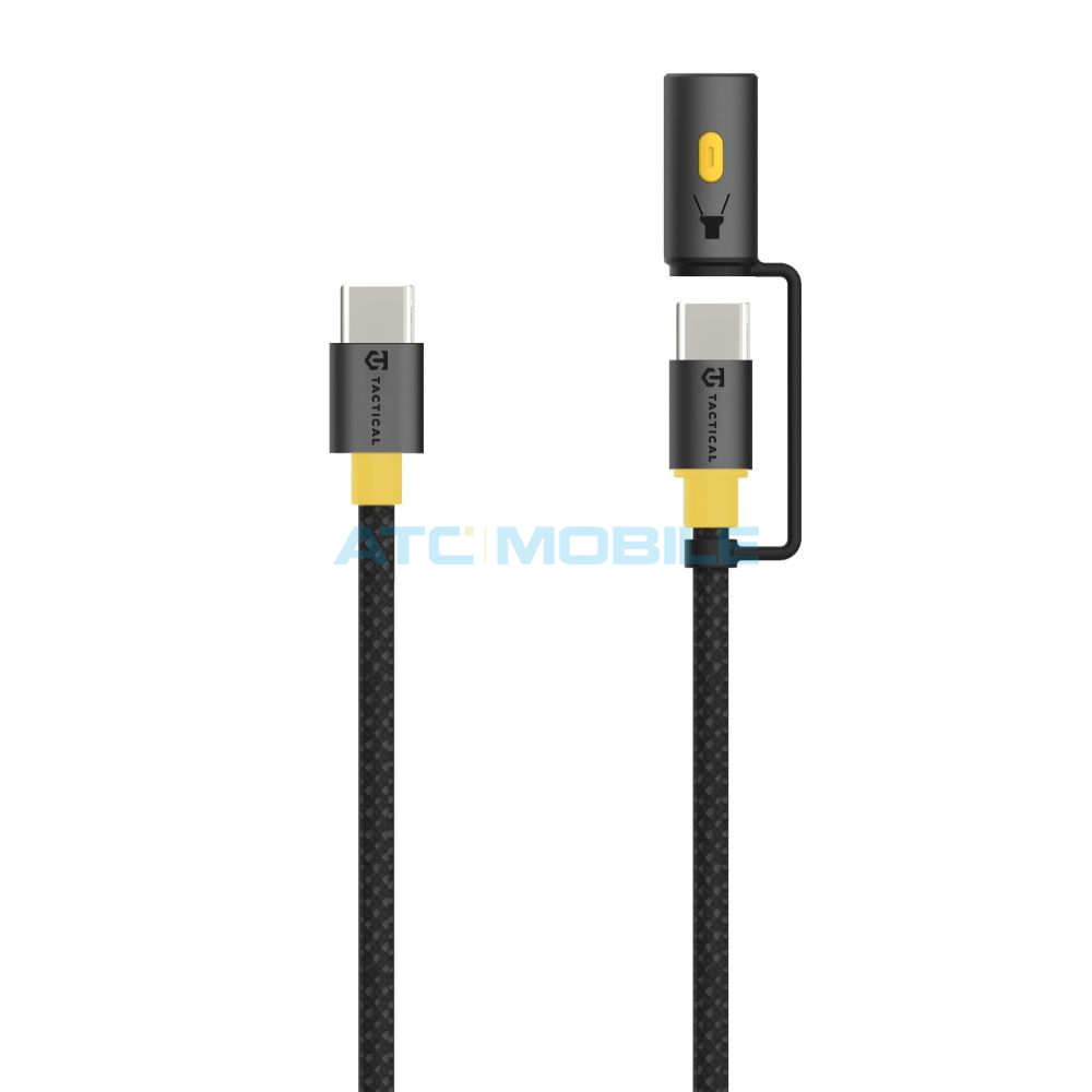 Tactical Stinger Cable USB-C / USB-C černý (superodolný, 60W, 1,5m, LED světlo) Tactical Stinger Cable USB-C / USB-C černý (superodolný, 60W, 1,5m, LED světlo)