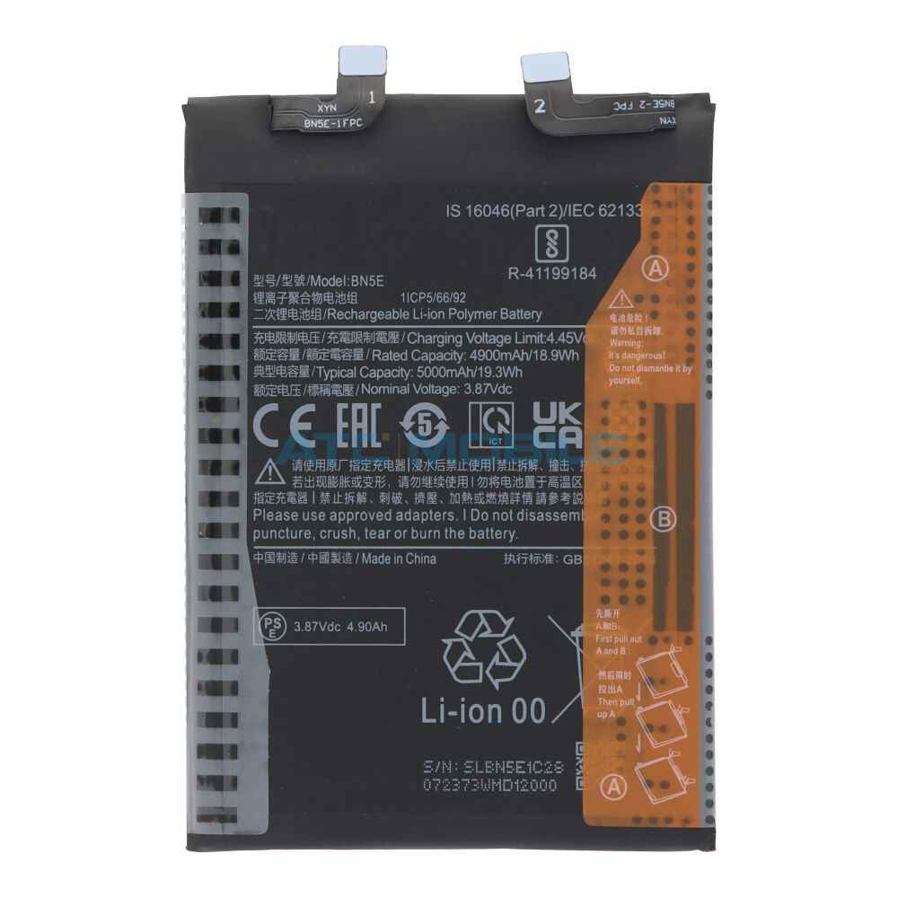 Baterie Xiaomi BN5E 5000 mAh (Redmi Note 11 Pro 5G, Poxo X4 Pro 5G) OEM včetně lepení Baterie Xiaomi BN5E 5000 mAh (Redmi Note 11 Pro 5G, Poxo X4 Pro 5G) OEM včetně lepení