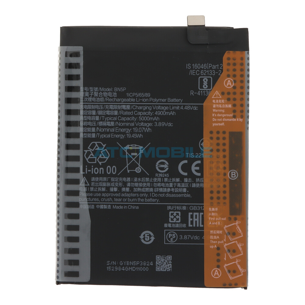 BN5P Displej + dotyk + kryt Xiaomi Redmi Note 13 5G černý (Service Pack) - 5600020N1700